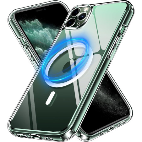 ivoler Coque Magnétique pour iPhone 11 Pro 5.8 Pouces, Compatible avec MagSafe, [Anti-Jaunissement] [Protection Antichoc Militai
