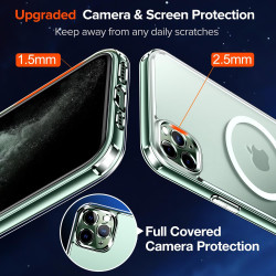 ivoler Coque Magnétique pour iPhone 11 Pro 5.8 Pouces, Compatible avec MagSafe, [Anti-Jaunissement] [Protection Antichoc Militai
