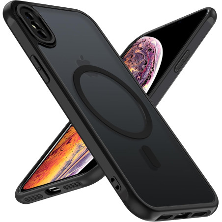 ivoler Coque Magnétique pour iPhone XS et iPhone X, Compatible avec MagSafe, Translucide Mat Arrière Étui de Protection en Silic