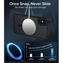 ivoler Coque Magnétique pour iPhone XS et iPhone X, Compatible avec MagSafe, Translucide Mat Arrière Étui de Protection en Silic