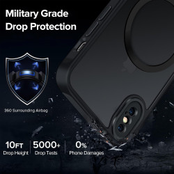 ivoler Coque Magnétique pour iPhone XS et iPhone X, Compatible avec MagSafe, Translucide Mat Arrière Étui de Protection en Silic