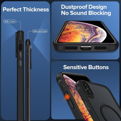 ivoler Coque Magnétique pour iPhone XS et iPhone X, Compatible avec MagSafe, Translucide Mat Arrière Étui de Protection en Silic