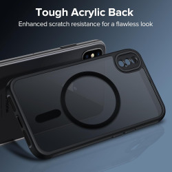 ivoler Coque Magnétique pour iPhone XS et iPhone X, Compatible avec MagSafe, Translucide Mat Arrière Étui de Protection en Silic
