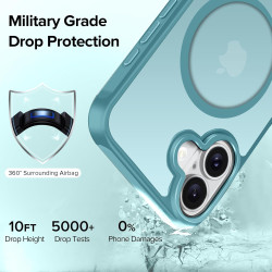 ivoler Coque Magnétique pour iPhone 17, Compatible avec MagSafe, [Protection Antichoc Militaire] Translucide Mat Arrière Étui de