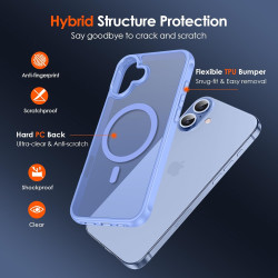 ivoler Coque Magnétique pour iPhone 17, Compatible avec MagSafe, Translucide Mat Arrière Étui de Protection en Silicone Liquide 