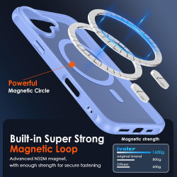 ivoler Coque Magnétique pour iPhone 17, Compatible avec MagSafe, Translucide Mat Arrière Étui de Protection en Silicone Liquide 