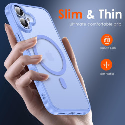 ivoler Coque Magnétique pour iPhone 17, Compatible avec MagSafe, Translucide Mat Arrière Étui de Protection en Silicone Liquide 