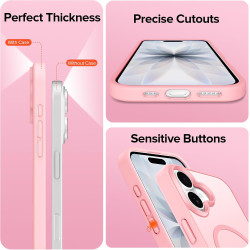 ivoler Coque Magnétique pour iPhone 17, Compatible avec MagSafe, [Protection Antichoc Militaire] Translucide Mat Arrière Étui de