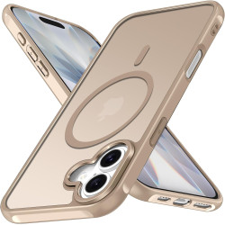 ivoler Coque Magnétique pour iPhone 17, Compatible avec MagSafe, [Protection Antichoc Militaire] Translucide Mat Arrière Étui de