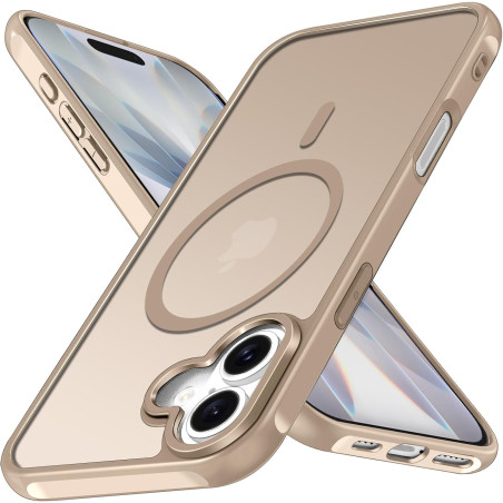 ivoler Coque Magnétique pour iPhone 17, Compatible avec MagSafe, [Protection Antichoc Militaire] Translucide Mat Arrière Étui de