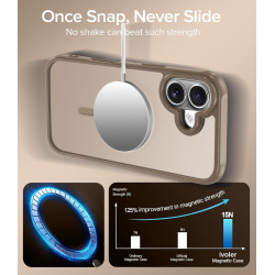 ivoler Coque Magnétique pour iPhone 17, Compatible avec MagSafe, [Protection Antichoc Militaire] Translucide Mat Arrière Étui de