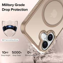 ivoler Coque Magnétique pour iPhone 17, Compatible avec MagSafe, [Protection Antichoc Militaire] Translucide Mat Arrière Étui de