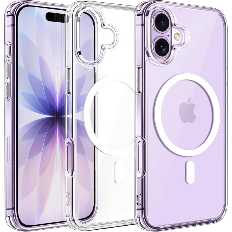 ivoler Coque Magnétique pour iPhone 17, Compatible avec MagSafe, [Protection Antichoc Militaire] HD Clair Étui de Téléphone Dos 