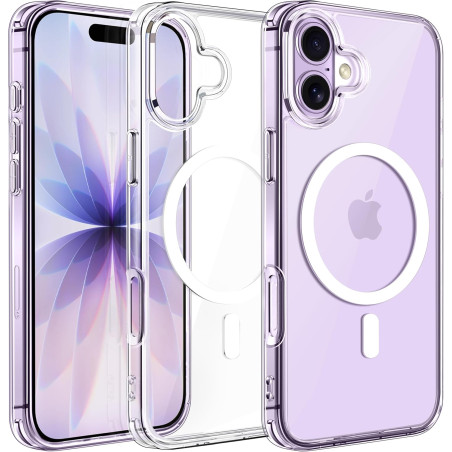 ivoler Coque Magnétique pour iPhone 17, Compatible avec MagSafe, [Protection Antichoc Militaire] HD Clair Étui de Téléphone Dos 
