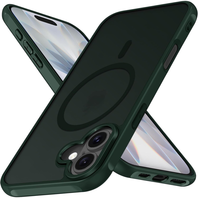 ivoler Coque Magnétique pour iPhone 17, Compatible avec MagSafe, [Protection Antichoc Militaire] Translucide Mat Arrière Étui de