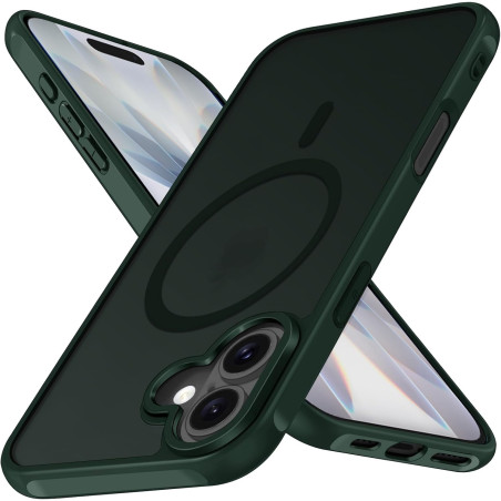ivoler Coque Magnétique pour iPhone 17, Compatible avec MagSafe, [Protection Antichoc Militaire] Translucide Mat Arrière Étui de