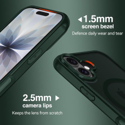 ivoler Coque Magnétique pour iPhone 17, Compatible avec MagSafe, [Protection Antichoc Militaire] Translucide Mat Arrière Étui de