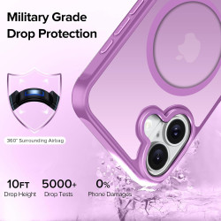 ivoler Coque Magnétique pour iPhone 17, Compatible avec MagSafe, [Protection Antichoc Militaire] Translucide Mat Arrière Étui de