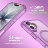 ivoler Coque Magnétique pour iPhone 17, Compatible avec MagSafe, [Protection Antichoc Militaire] Translucide Mat Arrière Étui de