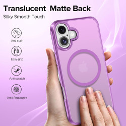 ivoler Coque Magnétique pour iPhone 17, Compatible avec MagSafe, [Protection Antichoc Militaire] Translucide Mat Arrière Étui de
