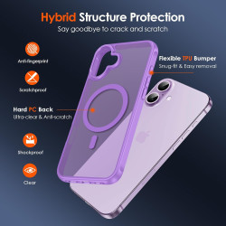 ivoler Coque Magnétique pour iPhone 17, Compatible avec MagSafe, Translucide Mat Arrière Étui de Protection en Silicone Liquide 