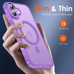 ivoler Coque Magnétique pour iPhone 17, Compatible avec MagSafe, Translucide Mat Arrière Étui de Protection en Silicone Liquide 