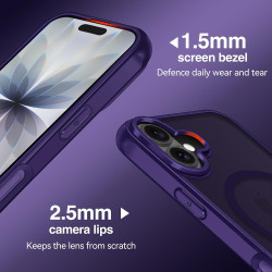 ivoler Coque Magnétique pour iPhone 17, Compatible avec MagSafe, [Protection Antichoc Militaire] Translucide Mat Arrière Étui de