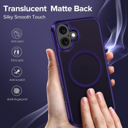 ivoler Coque Magnétique pour iPhone 17, Compatible avec MagSafe, [Protection Antichoc Militaire] Translucide Mat Arrière Étui de