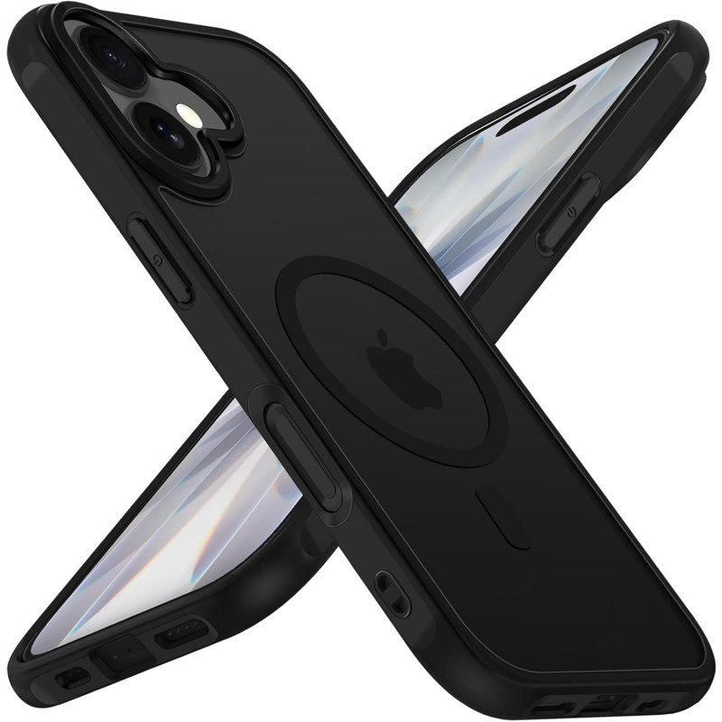 ivoler Coque Magnétique pour iPhone 17, Compatible avec MagSafe, Translucide Mat Arrière Étui de Protection en Silicone Liquide 