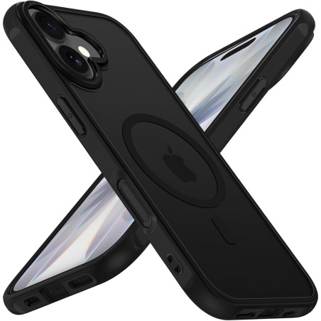 ivoler Coque Magnétique pour iPhone 17, Compatible avec MagSafe, Translucide Mat Arrière Étui de Protection en Silicone Liquide 