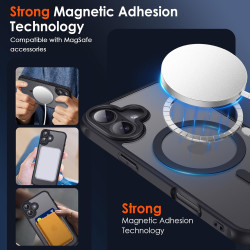 ivoler Coque Magnétique pour iPhone 17, Compatible avec MagSafe, Translucide Mat Arrière Étui de Protection en Silicone Liquide 