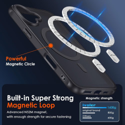 ivoler Coque Magnétique pour iPhone 17, Compatible avec MagSafe, Translucide Mat Arrière Étui de Protection en Silicone Liquide 