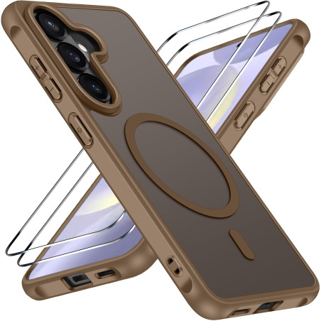 ivoler Coque Magnétique pour Samsung Galaxy S26+/S26 Plus 5G avec 2 Pièces Verre Trempé, Compatible avec MagSafe, Translucide Ma