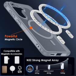 ivoler Coque Magnétique pour Samsung Galaxy S26+ / S26 Plus 5G avec 2 Pièces Verre Trempé, Compatible avec MagSafe, Translucide 