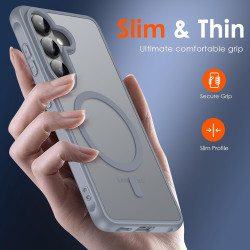 ivoler Coque Magnétique pour Samsung Galaxy S26+ / S26 Plus 5G avec 2 Pièces Verre Trempé, Compatible avec MagSafe, Translucide 