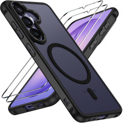 ivoler Coque Magnétique pour Samsung Galaxy S26+ / S26 Plus 5G avec 2 Pièces Verre Trempé, Compatible avec MagSafe, Translucide 
