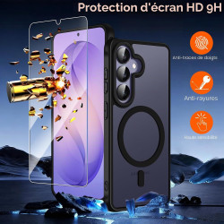 ivoler Coque Magnétique pour Samsung Galaxy S26+ / S26 Plus 5G avec 2 Pièces Verre Trempé, Compatible avec MagSafe, Translucide 