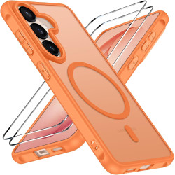 Ivoler coque magnétique pour samsung galaxy s26+ / s26 plus 5g avec 2 pièces verre trempé, compatible avec magsafe, translucide 