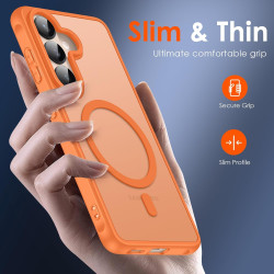 Ivoler coque magnétique pour samsung galaxy s26+ / s26 plus 5g avec 2 pièces verre trempé, compatible avec magsafe, translucide 