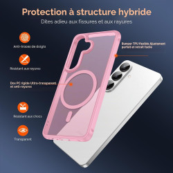 ivoler Coque Magnétique pour Samsung Galaxy S26+ / S26 Plus 5G avec 2 Pièces Verre Trempé, Compatible avec MagSafe, Translucide 