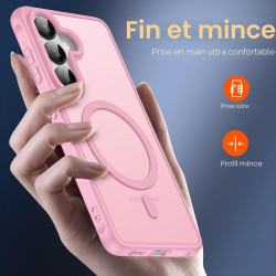 ivoler Coque Magnétique pour Samsung Galaxy S26+ / S26 Plus 5G avec 2 Pièces Verre Trempé, Compatible avec MagSafe, Translucide 