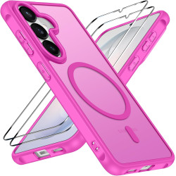 ivoler Coque Magnétique pour Samsung Galaxy S26+/S26 Plus 5G avec 2 Pièces Verre Trempé, Compatible avec MagSafe, Translucide Ma
