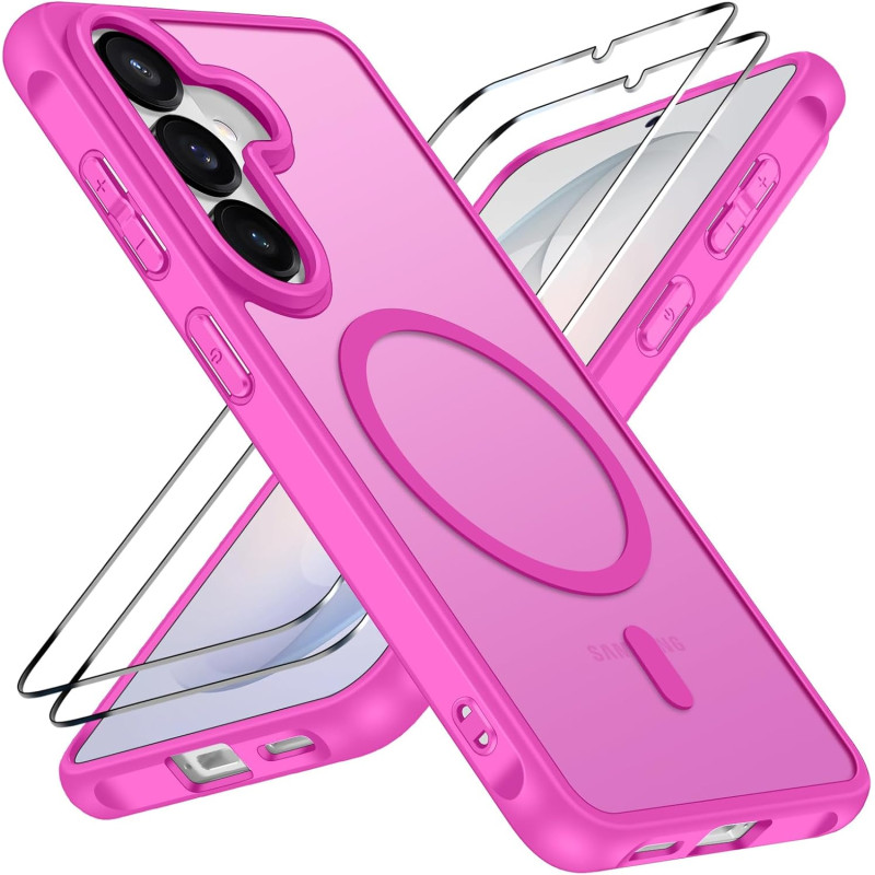 ivoler Coque Magnétique pour Samsung Galaxy S26+/S26 Plus 5G avec 2 Pièces Verre Trempé, Compatible avec MagSafe, Translucide Ma