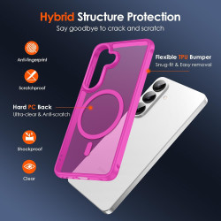 ivoler Coque Magnétique pour Samsung Galaxy S26+/S26 Plus 5G avec 2 Pièces Verre Trempé, Compatible avec MagSafe, Translucide Ma