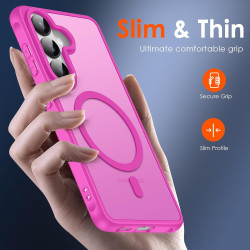 ivoler Coque Magnétique pour Samsung Galaxy S26+/S26 Plus 5G avec 2 Pièces Verre Trempé, Compatible avec MagSafe, Translucide Ma
