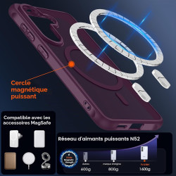 ivoler Coque Magnétique pour Samsung Galaxy S26+ / S26 Plus 5G avec 2 Pièces Verre Trempé, Compatible avec MagSafe, Translucide 