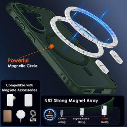 ivoler Coque Magnétique pour Samsung Galaxy S26+ / S26 Plus 5G avec 2 Pièces Verre Trempé, Compatible avec MagSafe, Translucide 