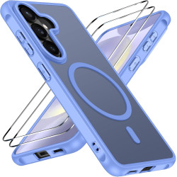 ivoler Coque Magnétique pour Samsung Galaxy S26+ / S26 Plus 5G avec 2 Pièces Verre Trempé, Compatible avec MagSafe, Translucide 