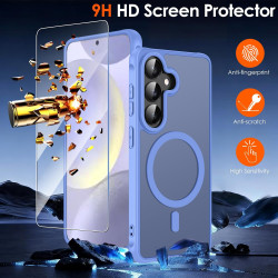 ivoler Coque Magnétique pour Samsung Galaxy S26+ / S26 Plus 5G avec 2 Pièces Verre Trempé, Compatible avec MagSafe, Translucide 