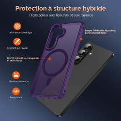ivoler Coque Magnétique pour Samsung Galaxy S26+ /S26 Plus 5G avec 2 Pièces Verre Trempé, Compatible avec MagSafe, Translucide M